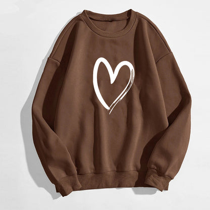 Printed Heart Trendy Sweater For Women