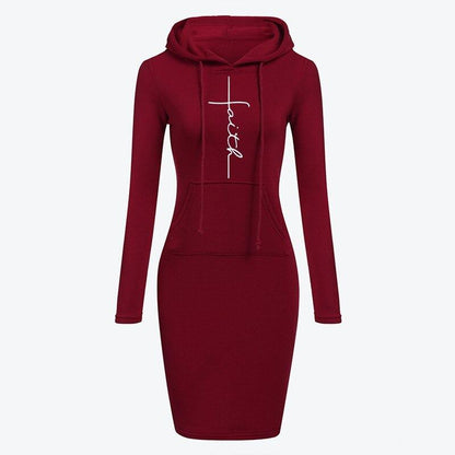 Women Hoodies Sweatshirts Long-sleeved Dress