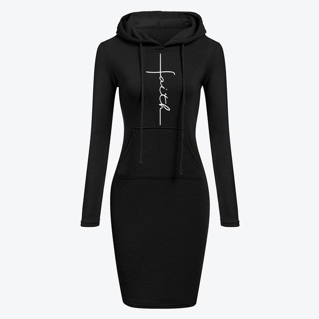 Women Hoodies Sweatshirts Long-sleeved Dress