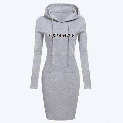 Women Hoodies Sweatshirts Long-sleeved Dress