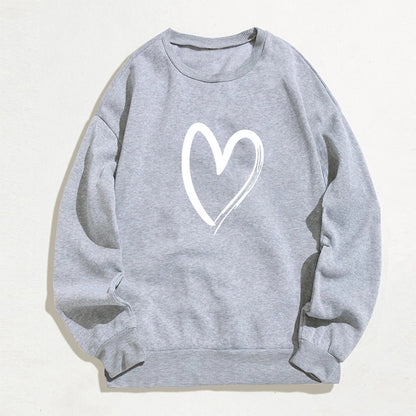 Printed Heart Trendy Sweater For Women