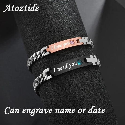 Stainless Steel Couple Lover Bracelet