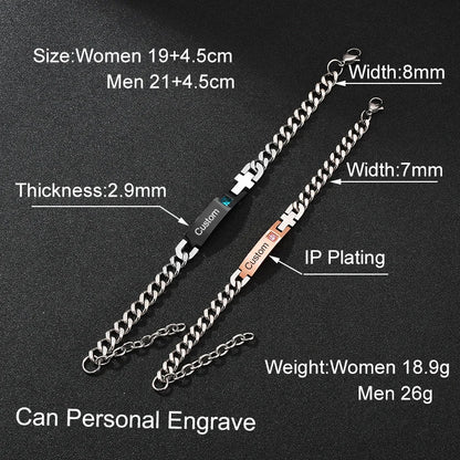 Stainless Steel Couple Lover Bracelet