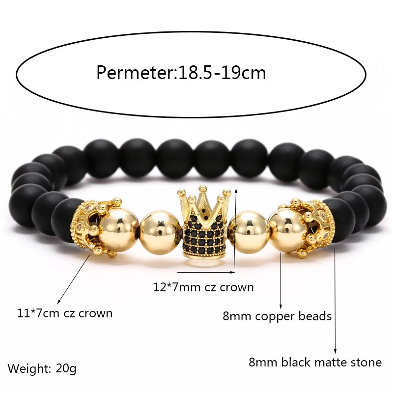 Fashion Micro CZ King crown charm bracelet