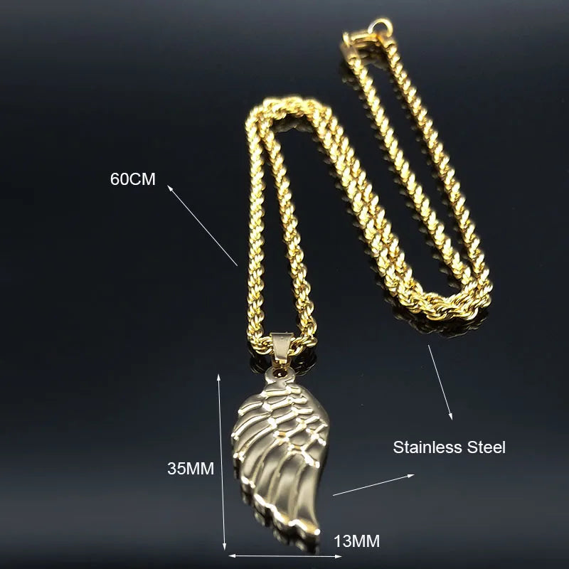 Fashion Angel Wing Stainless Steel Necklaces Pendants