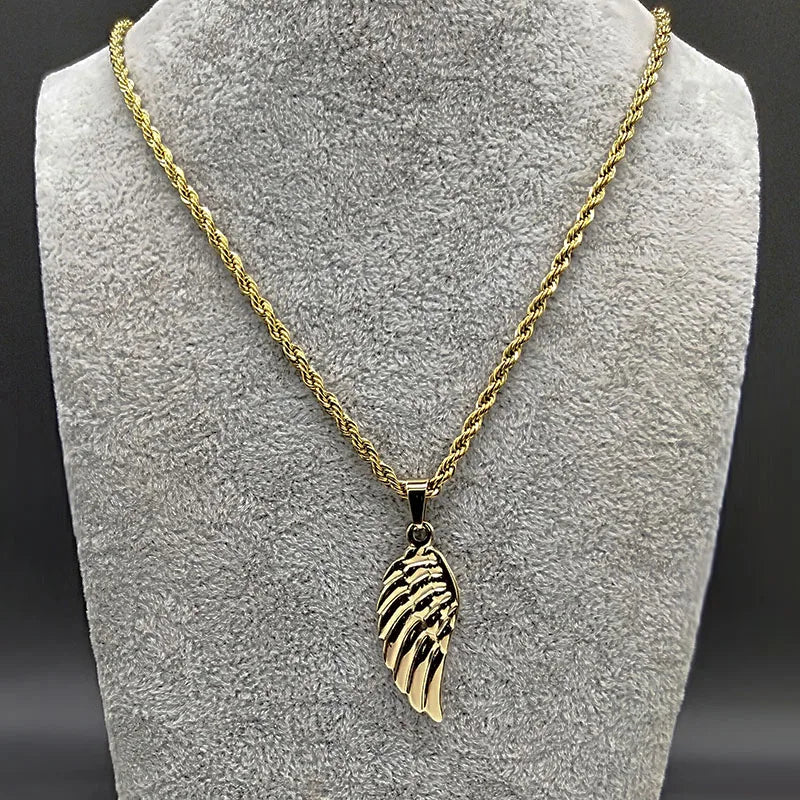 Fashion Angel Wing Stainless Steel Necklaces Pendants