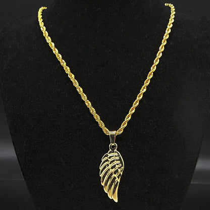 Fashion Angel Wing Stainless Steel Necklaces Pendants